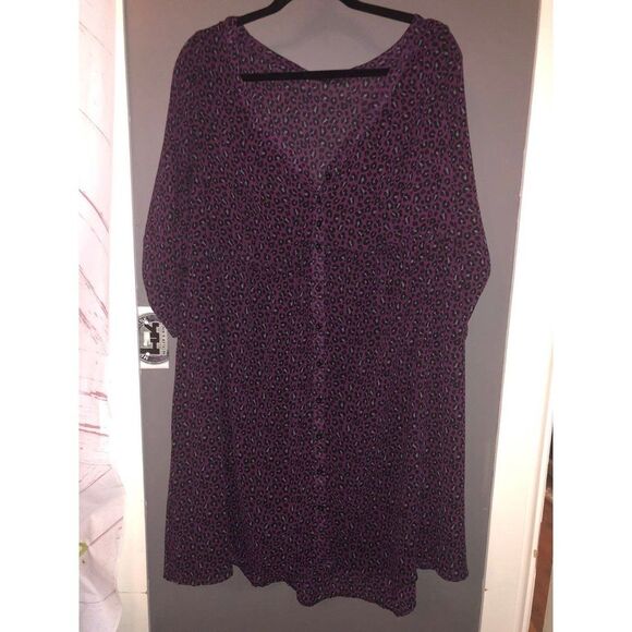 Torrid size 2 animal print blouse tunic sheer - Picture 1 of 5